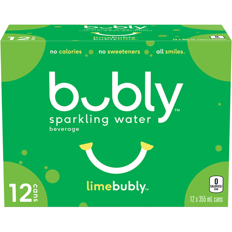 Bubly Sparkling Water Lime Cans Case/12 x 355 mL