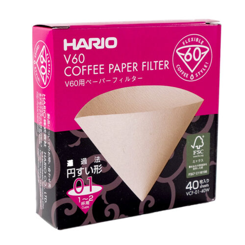 Hario V60-01 Brown Paper Filters Box/40