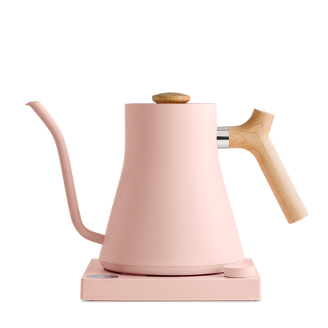 Fellow Stagg EKG 0.9 L Warm Pink with Maple Electric Gooseneck Kettle