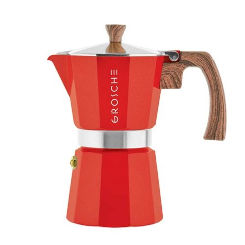 Grosche Milano Stovetop Espresso Maker Red 9 Cup