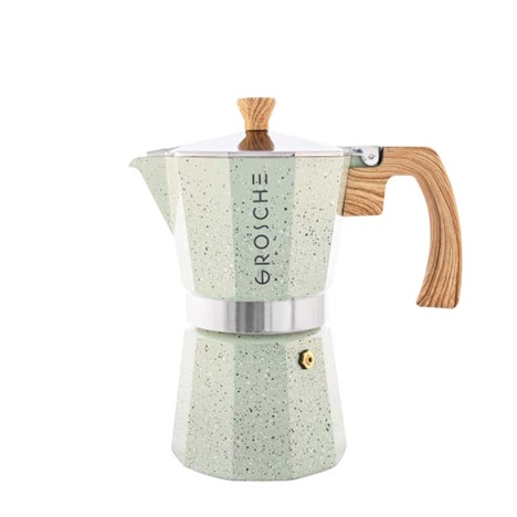 Grosche Milano Stone Stovetop Espresso Maker Mint Green 6 Cup